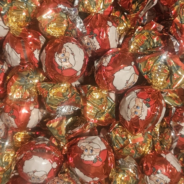 Christmas Santa Balls Advent Calendar Refill Pack Milk Chocolate Foil Wrapped Pralines 300g